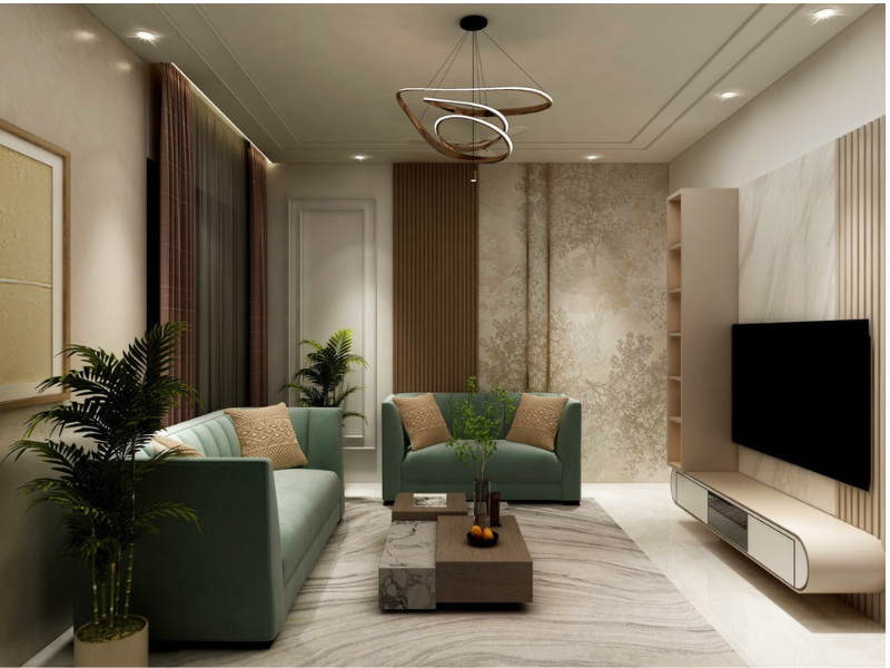 Refined Serenity: Pune Living Room in Neo Classic Theme